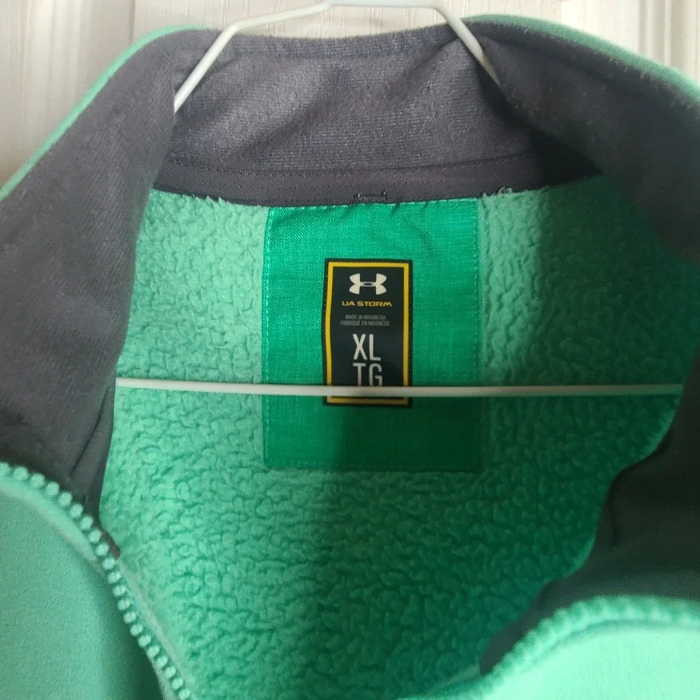 Under Armour UA Storm Full Zip Fleece Jacket XL Green Water Repellent